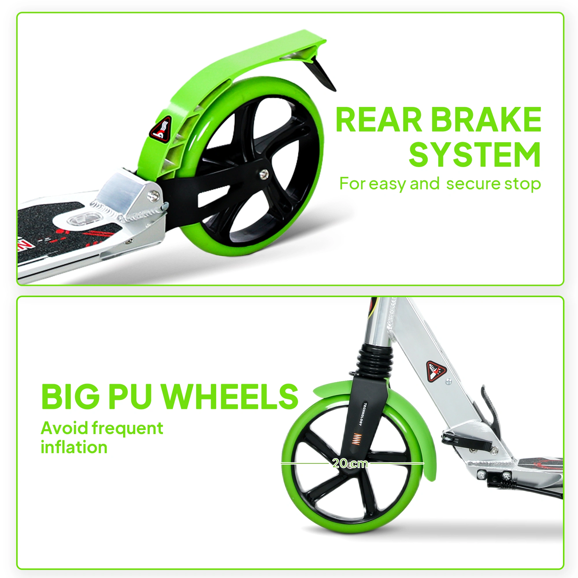 Youth Scooter 12" Wheels Foldable Kick Scooter for Kids 8-12 Years Heavy Duty Aluminum Alloy Handlebar Bright Color Options view 2