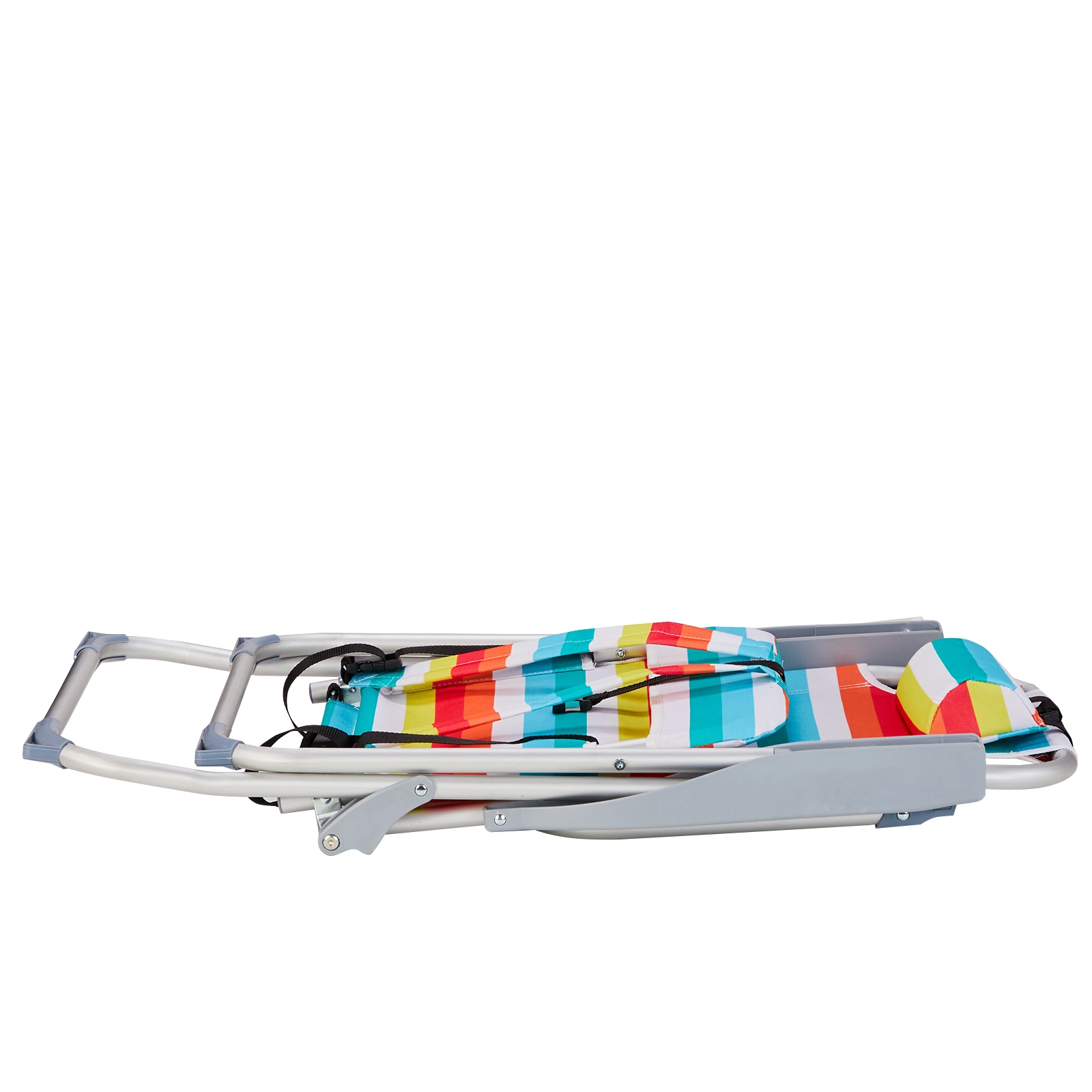 63*70*99cm Heightened Oxford Cloth Silver White Aluminum Tube Bearing 100kg Beach Chair Rainbow Stripes view 12