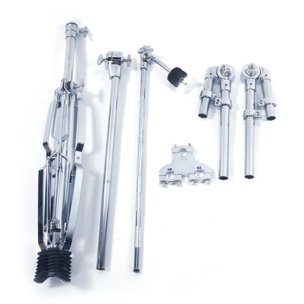 Professional Pedal Double Tom Drum Stand, Silver & Black Control Style view 2
