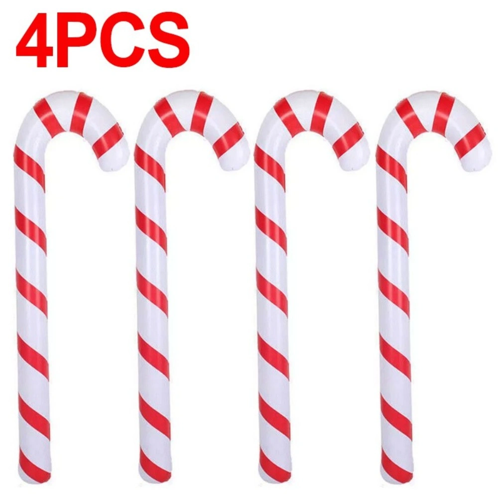 4 Pack Christmas Inflatable Candy Canes, Giant Blow-Up Candy Cane Yard Decoration view 4