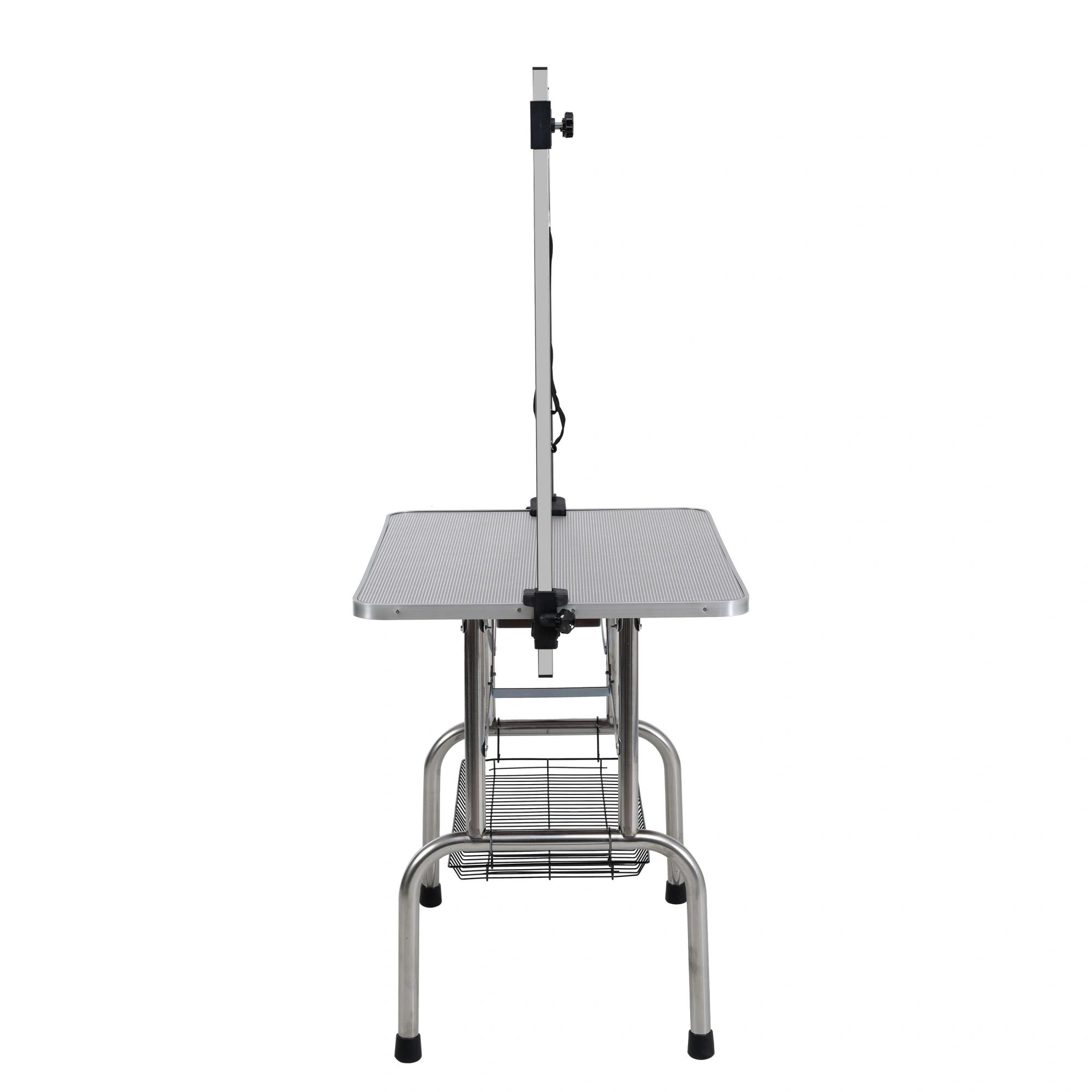 36" Folding Pet Grooming Table, Stainless Steel Frame, Rubber Mat, Adjustable Arm & Clamps, Silver Gray view 9