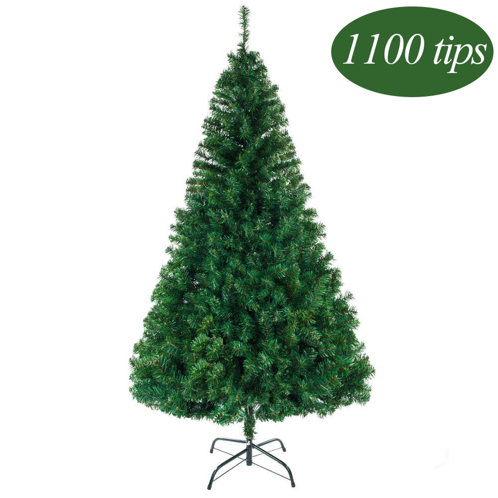 7ft Artificial Christmas Tree with 1100 Branch Tips - Full Pencil Shape Holiday Tree