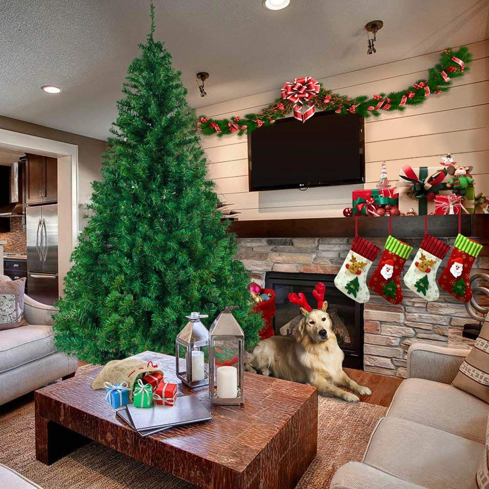 7ft Artificial Christmas Tree with 1100 Branch Tips - Full Pencil Shape Holiday Tree view 3