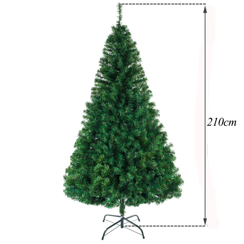 7ft Artificial Christmas Tree with 1100 Branch Tips - Full Pencil Shape Holiday Tree view 8