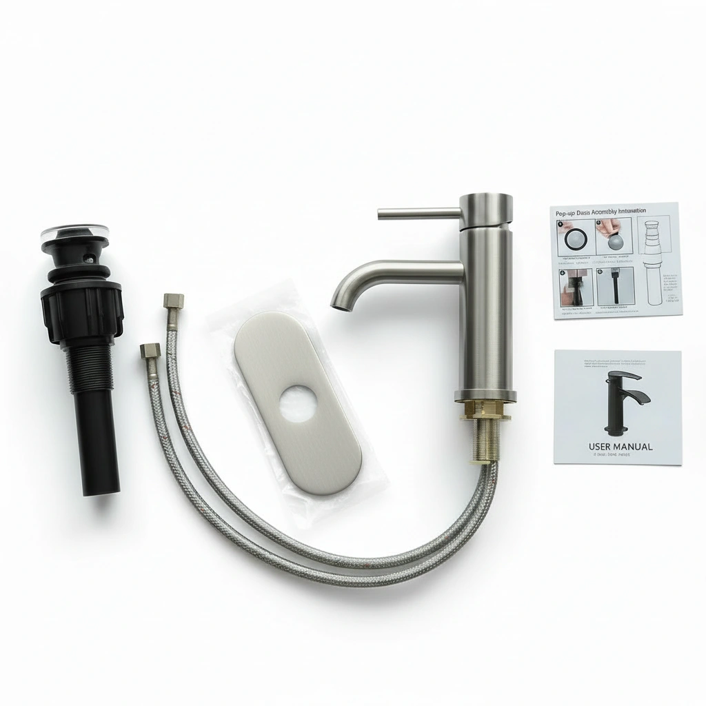 Single Handle Bathroom Faucet Lavatory Faucet Stainless Steel Single Hole-T10, Brushed Nickel[Unable ship on weekends, TK/TEMU only for pickup, only TX10643 warehouse supports GOFO] view 10
