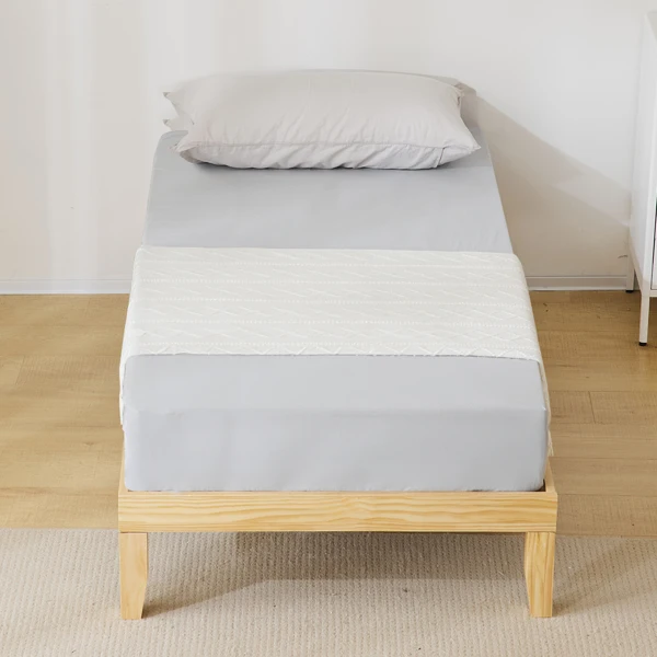 Simple & Sturdy Twin Bed Frame – Painted Pine Wood, Natural Finish view 3