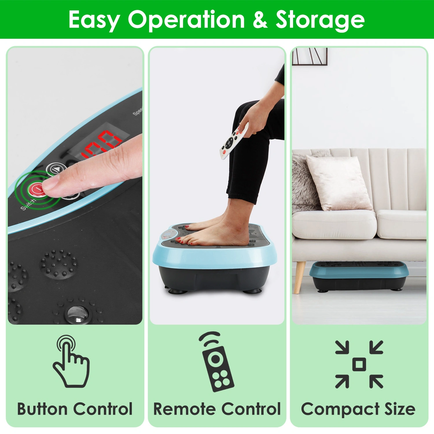 Vibration Exercise Machine With Resistant Bands Remote Control Whole Body Vibration Platform Workout Equipment Home Fitness Training Equipment For Weight Loss Fat Burner view 5