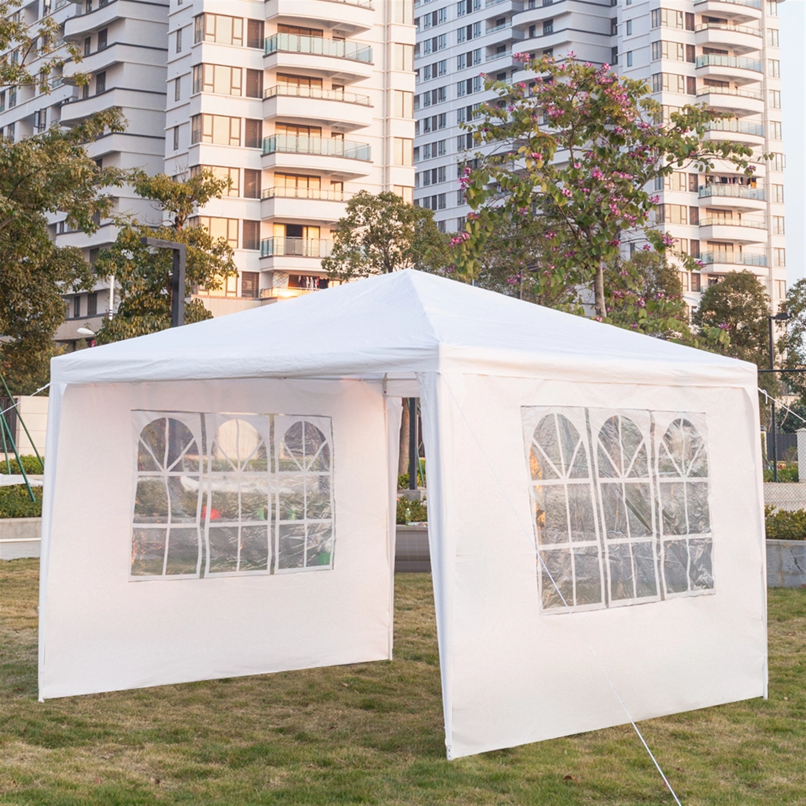3 x 3m Three Sides Waterproof Tent with Spiral Tubes White view 23