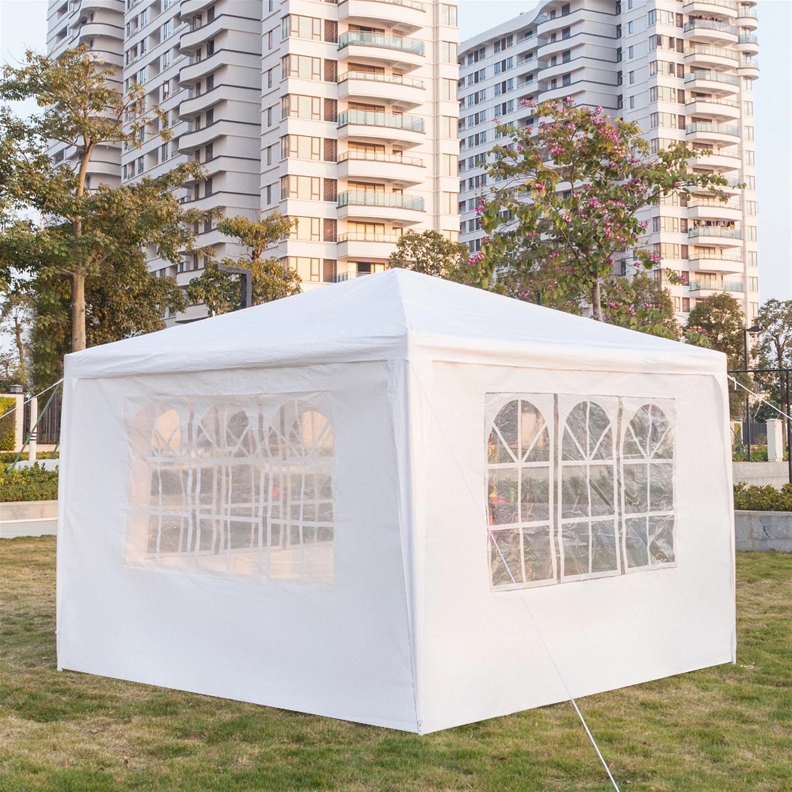 3 x 3m Three Sides Waterproof Tent with Spiral Tubes White view 24
