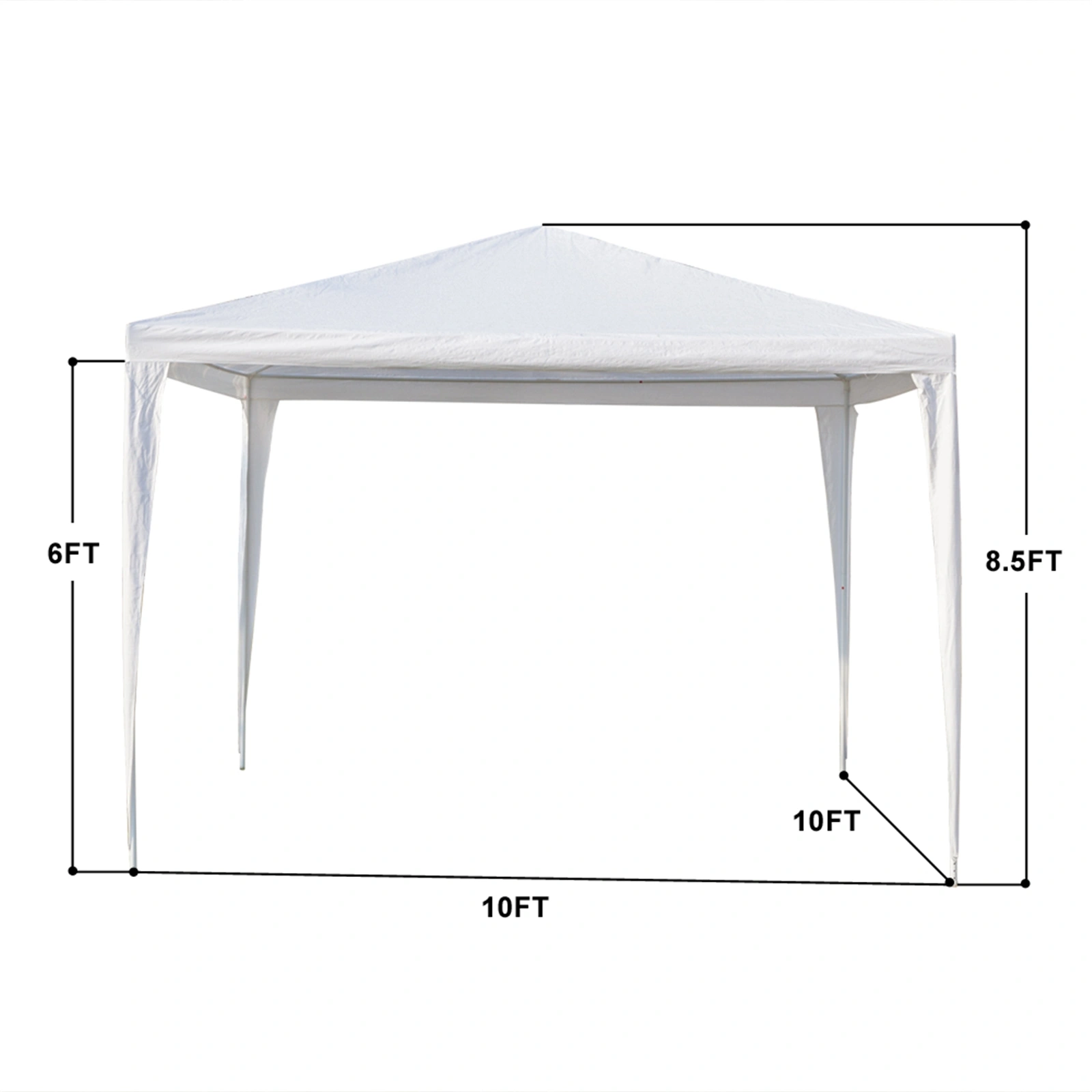3 x 3m Three Sides Waterproof Tent with Spiral Tubes White view 30