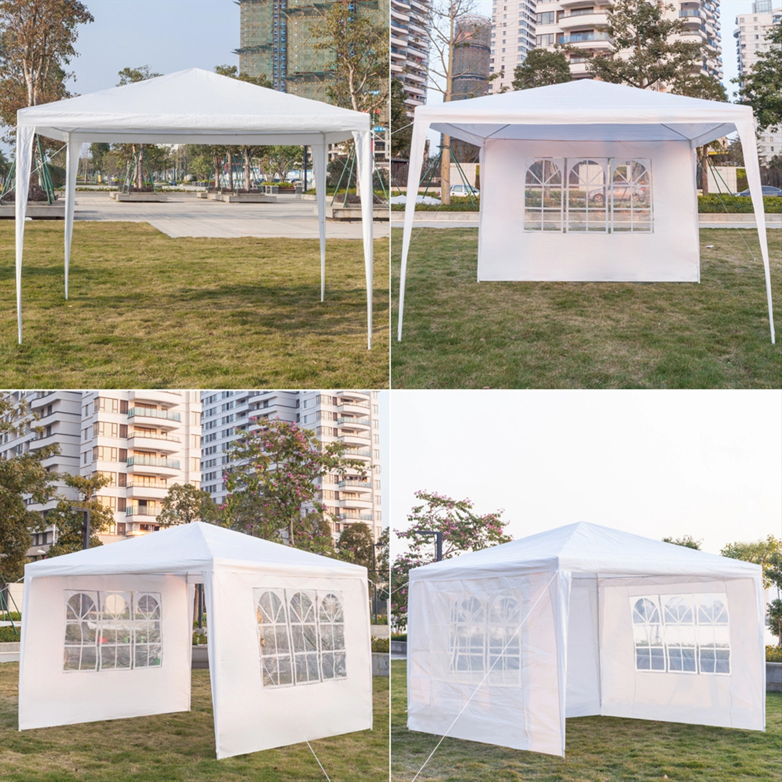 3 x 3m Three Sides Waterproof Tent with Spiral Tubes White view 40
