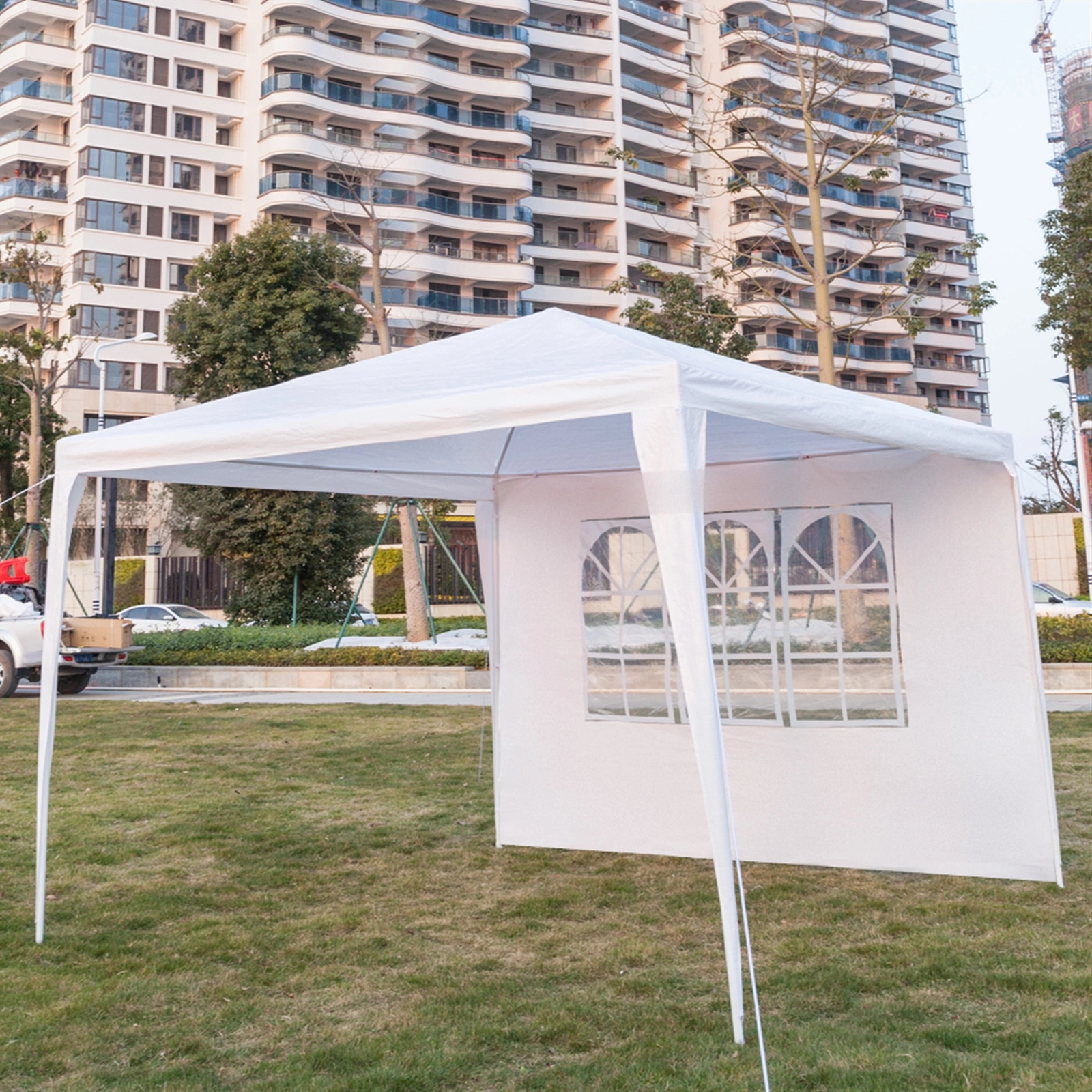 3 x 3m Three Sides Waterproof Tent with Spiral Tubes White view 7