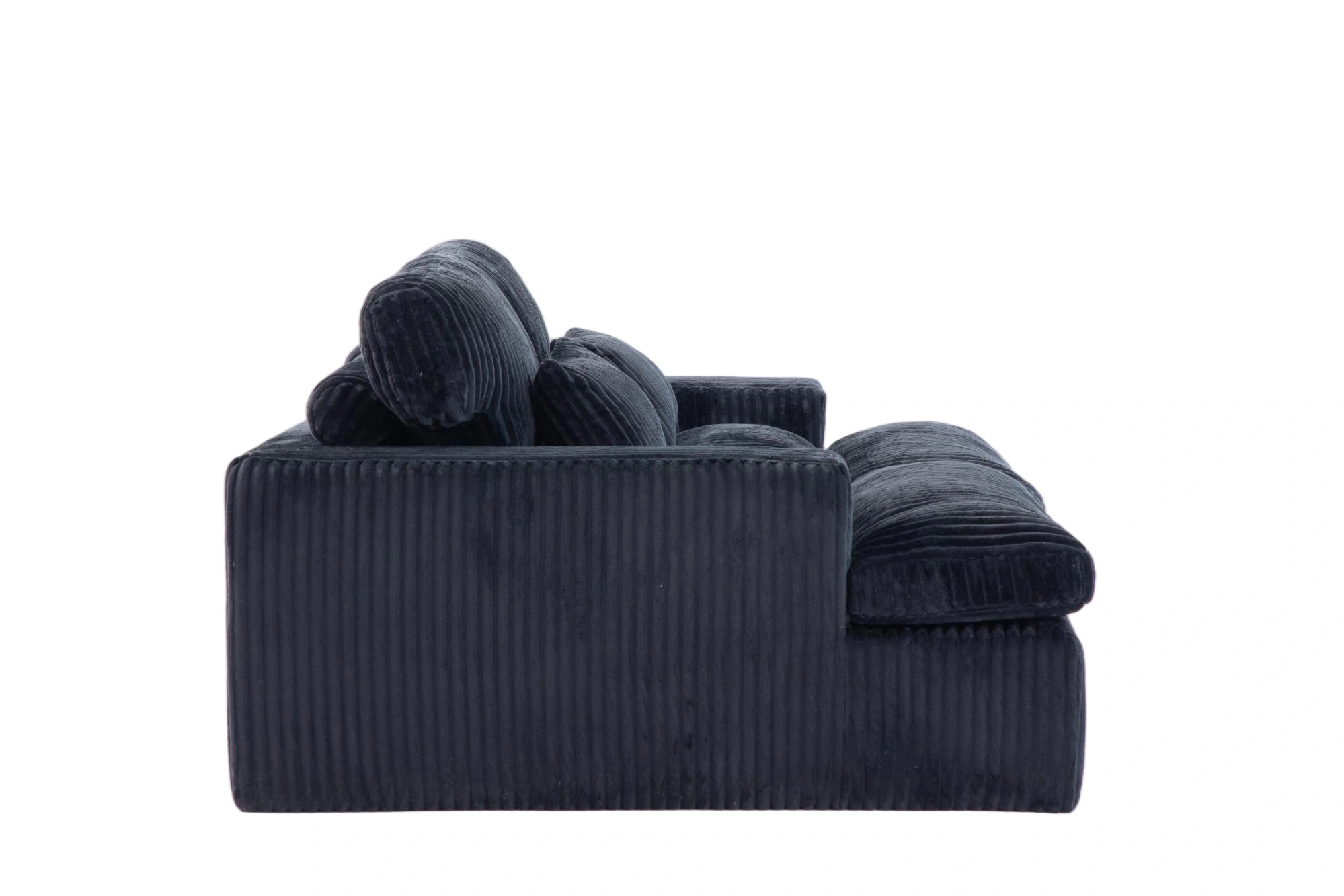Double Chaise Lounge Chair Indoor, Oversized Upholstered Sleeper Cloud Couch, Deep Seat Luxury Sofa Bed, Sectional Chaise Loveseat, Corduroy Reading Chair for Living Room, Black, No Assembly view 26