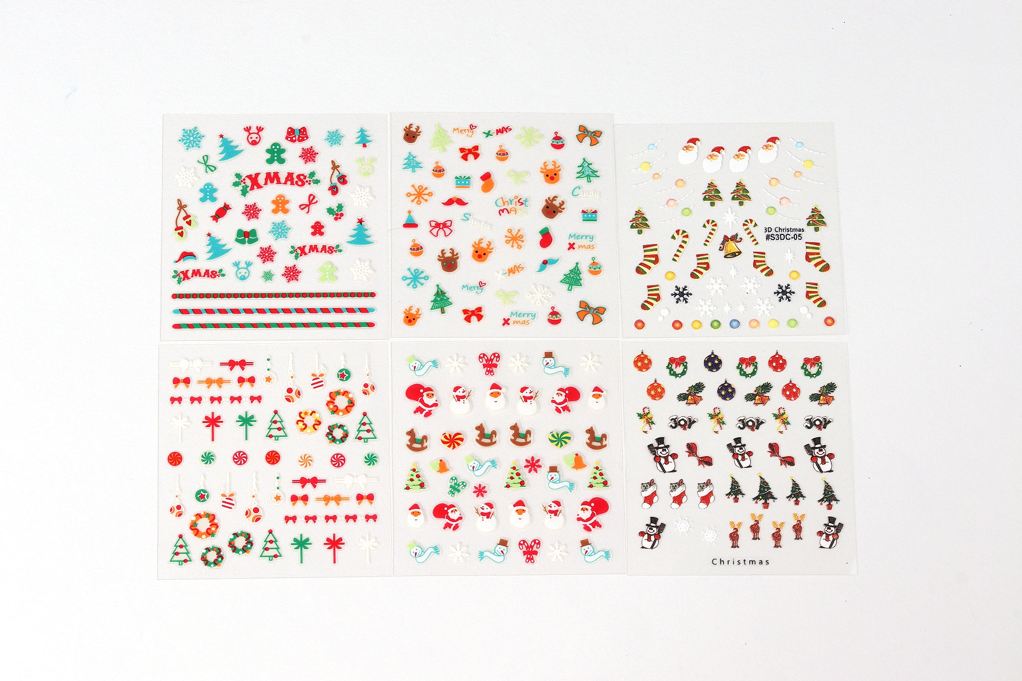 GlossyBlossom 3D Christmas Nail Stickers – Korean Made Holiday Nail Art Decals for Festive DIY Manicure, Santa, Reindeer, Snowflake & Tree Designs view 11