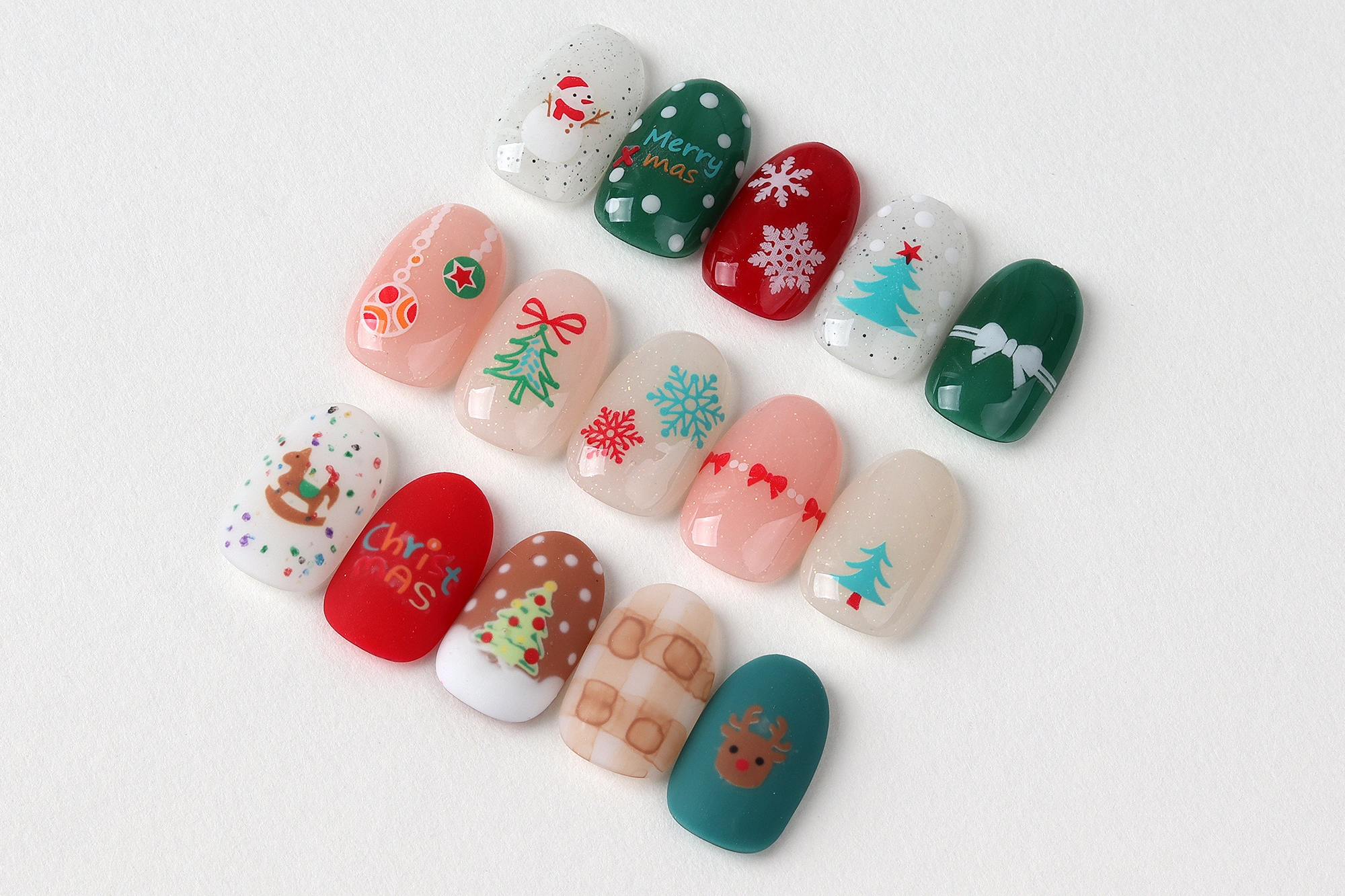 GlossyBlossom 3D Christmas Nail Stickers – Korean Made Holiday Nail Art Decals for Festive DIY Manicure, Santa, Reindeer, Snowflake & Tree Designs view 7