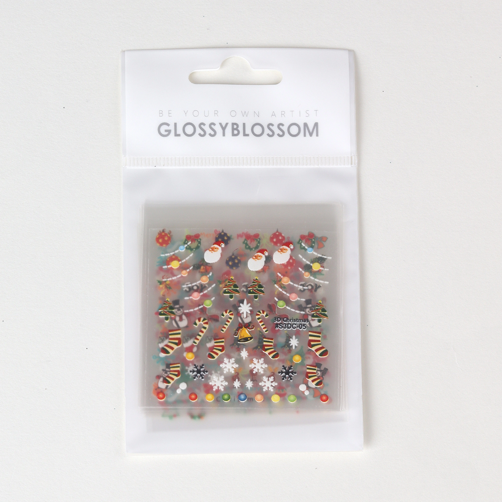 GlossyBlossom 3D Christmas Nail Stickers – Korean Made Holiday Nail Art Decals for Festive DIY Manicure, Santa, Reindeer, Snowflake & Tree Designs view 9
