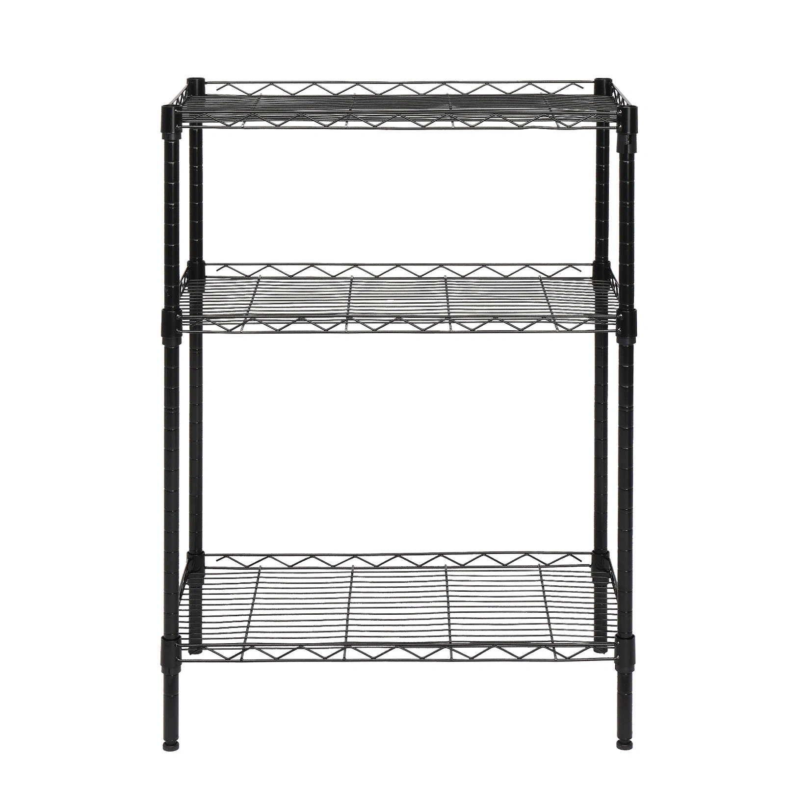 Concise 3 Layers Carbon Steel & PP Storage Rack Black view 4