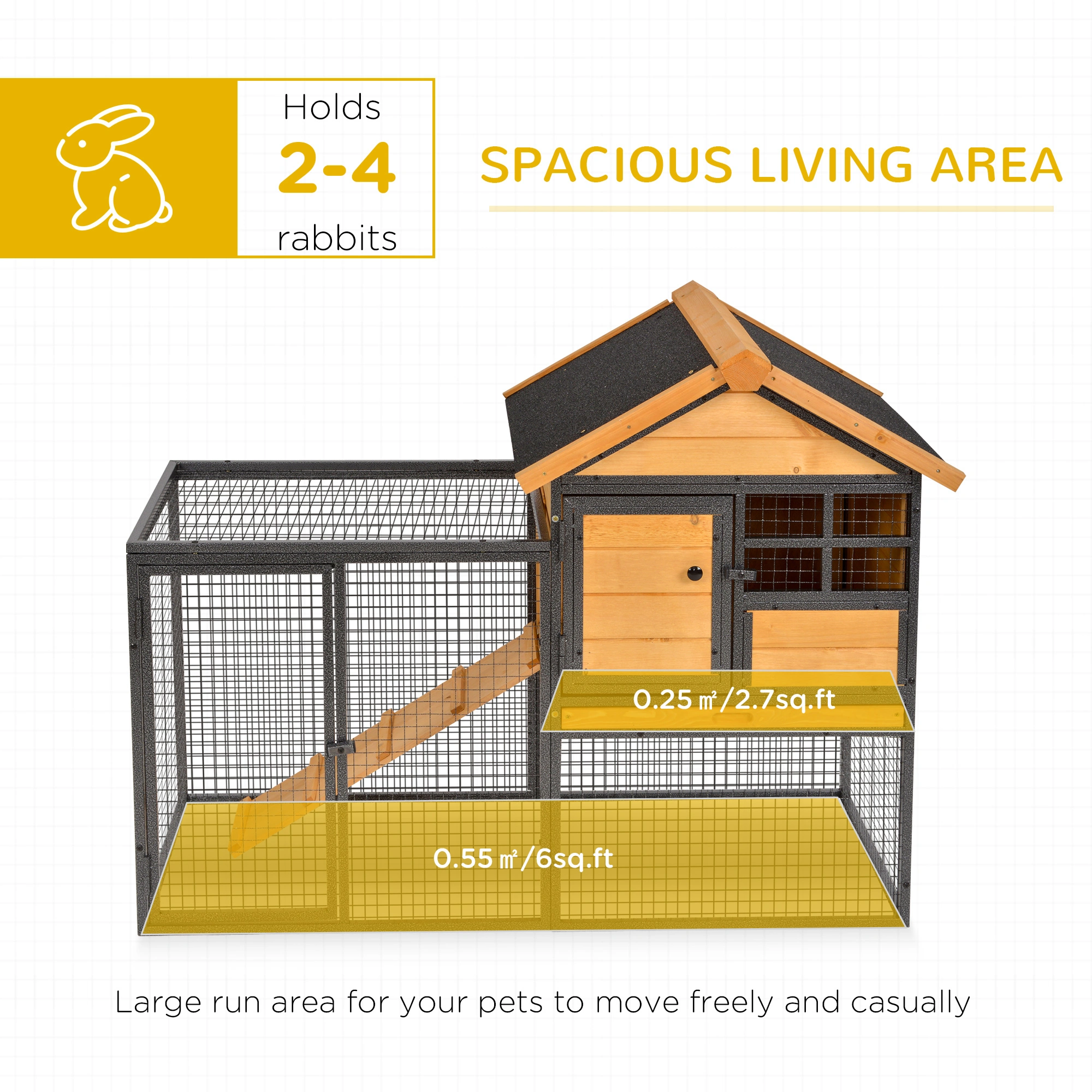 PetPlay Small Animal Playpen Cage with Ramp, Portable Foldable Exercise Pen for Rabbits, Guinea Pigs, Chinchillas view 3