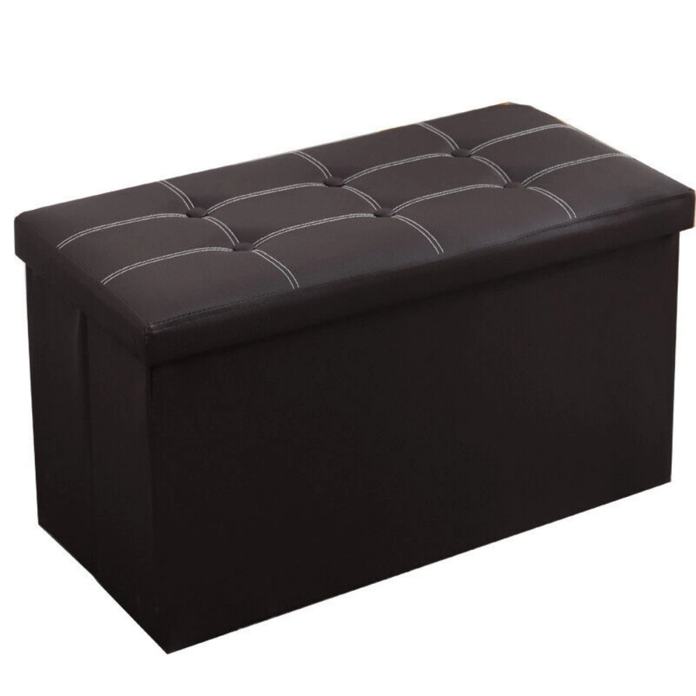 76cm Folding Storage Ottoman Bench Seat with Cushion Toy Box