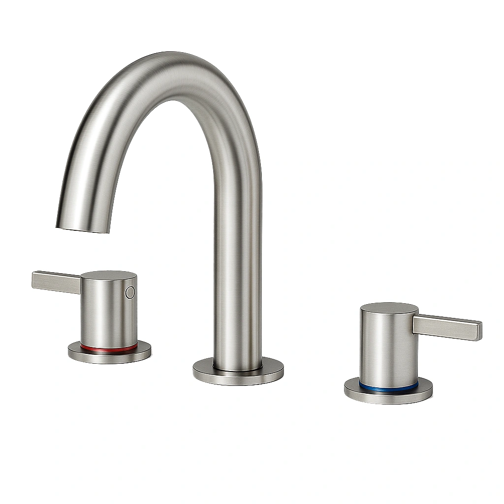 8-Inch Widespread Lavatory Faucet, 2-Handle 3-Hole with 360° Spout Vanity and Pop-Up Drain, Brushed Nickel[Unable ship on weekends, TK/TEMU only for pickup, only TX10643 warehouse supports GOFO]
