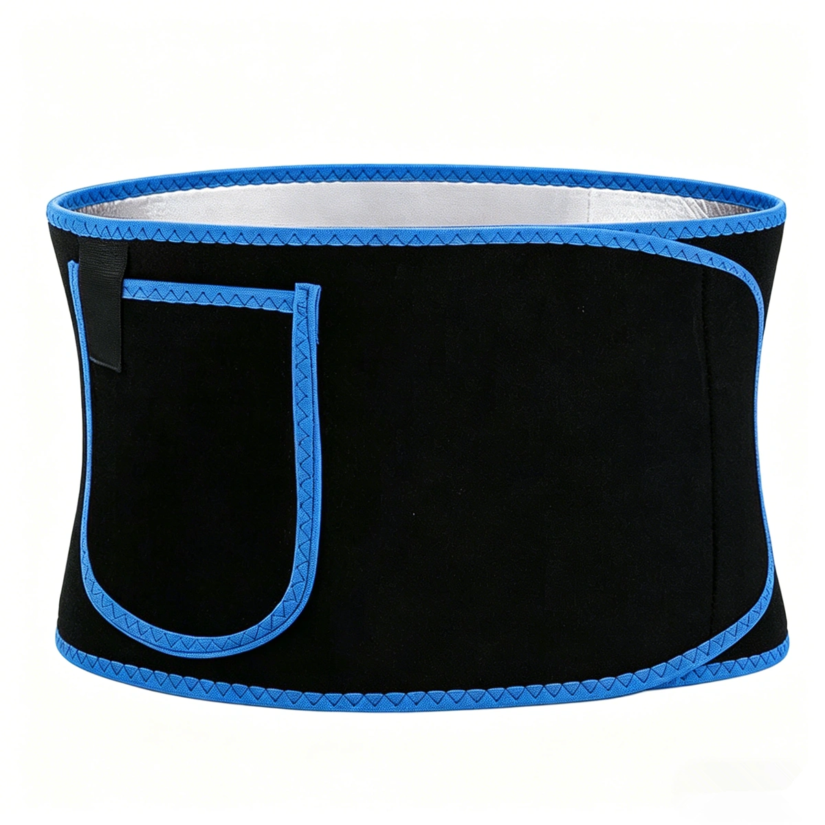 Waist Trimmer Belt with Phone Pocket - Sweat Waist Trainer for Workout, Running & Gym - Blue/Black