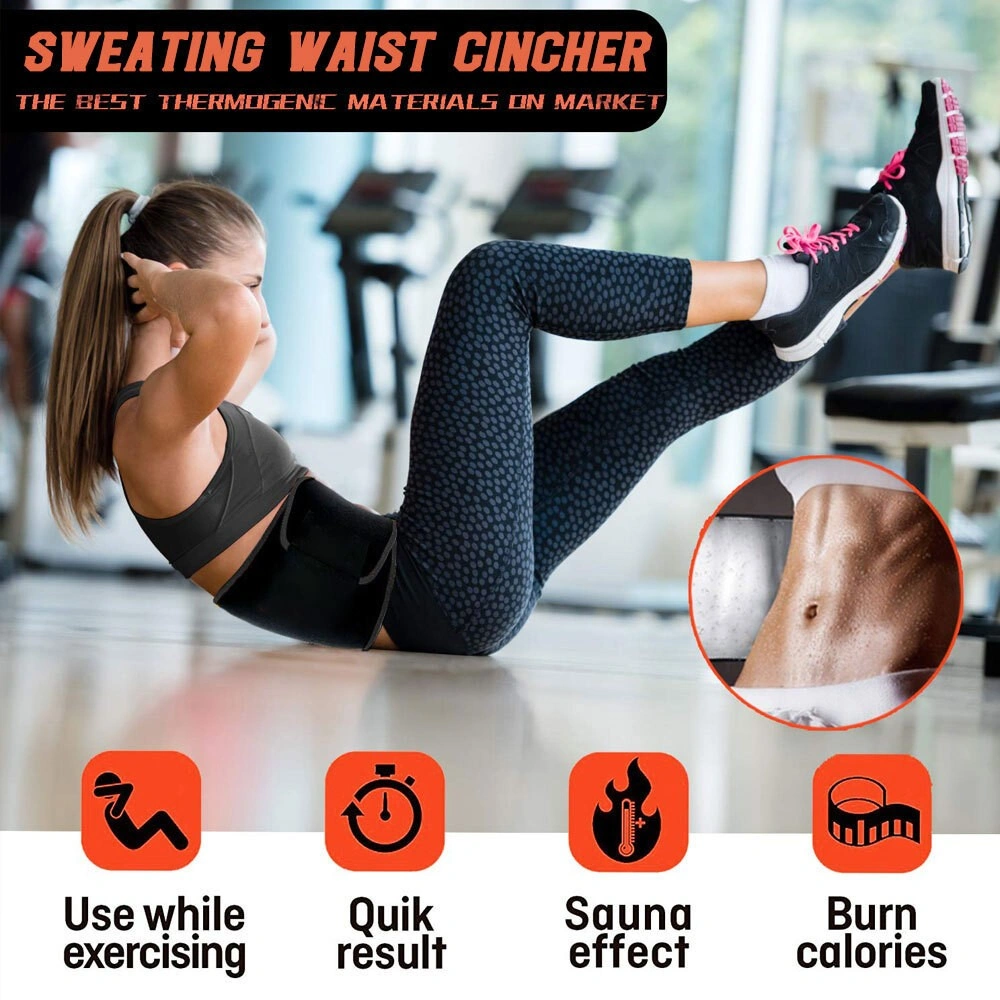 Waist Trimmer Belt with Phone Pocket - Sweat Waist Trainer for Workout, Running & Gym - Blue/Black view 2