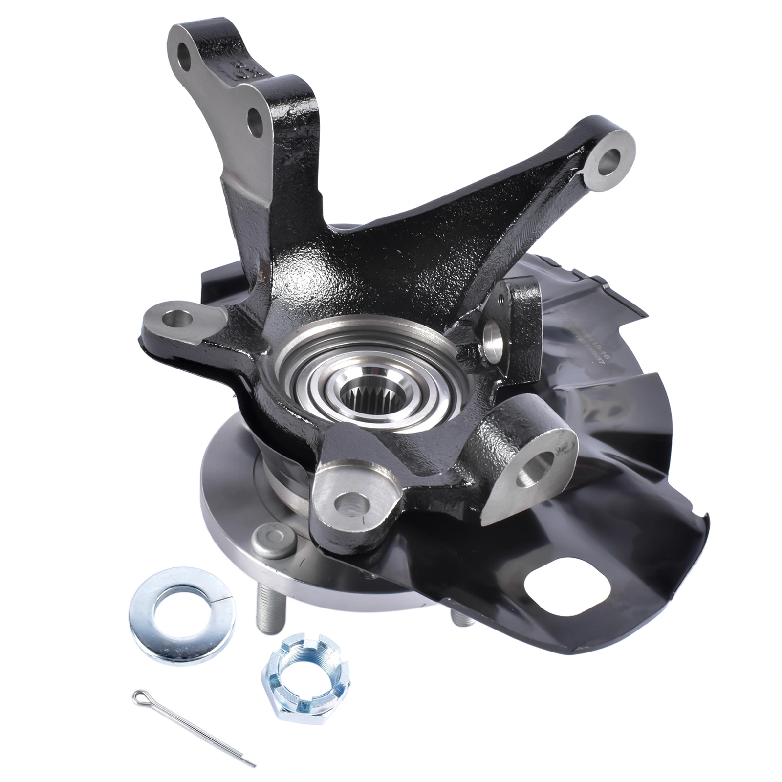 Front Right Steering Knuckle Fits for Hyundai Elantra Hatchback Sedan 2.0L L4 2001-2006 Black 1Pc view 3