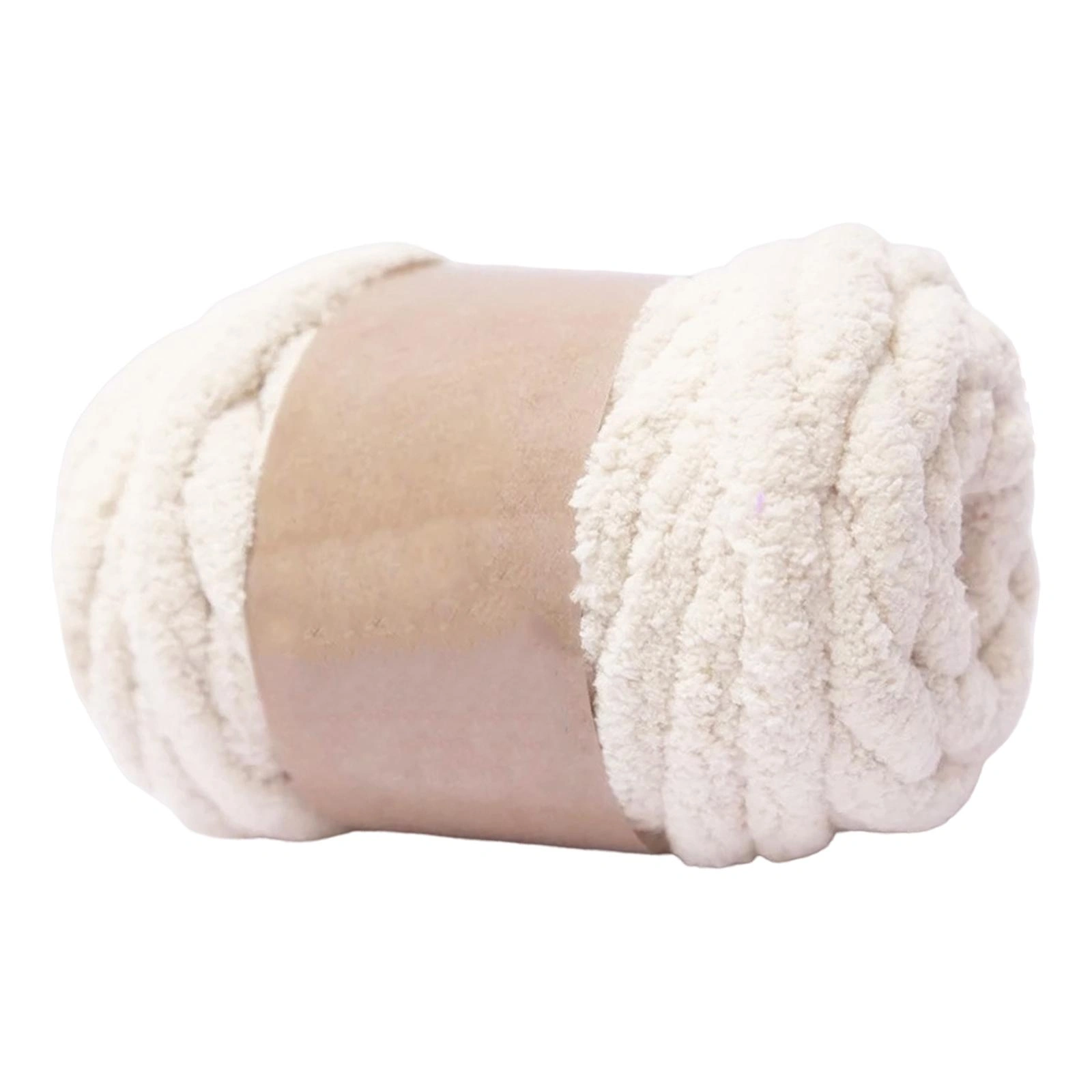 Thick Chunky Knitting Yarn for DIY Rug Making Weaving - Beige White Soft Hand Knit Weight Yarn for Throw Crafts view 2