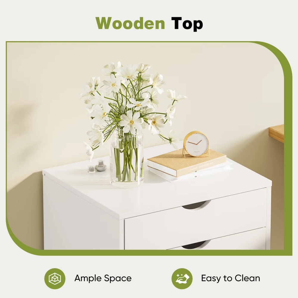 7-Drawer Portable Storage Cabinet on Wheels for Office, Bedroom & Home Organization, White (Shipment from Walmart) view 3