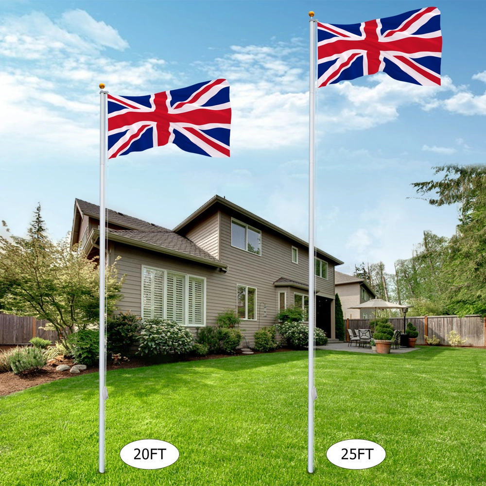 1*5.1*7.5m Aluminum Alloy Splicing Flagpole - Adjustable Retractable Outdoor Courtyard Flagpole with 750cm Sleeve view 7