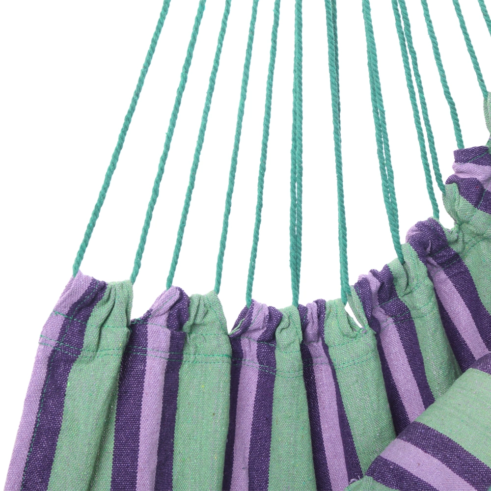 Distinctive Cotton Canvas Hanging Rope Chair with Pillows Green view 10