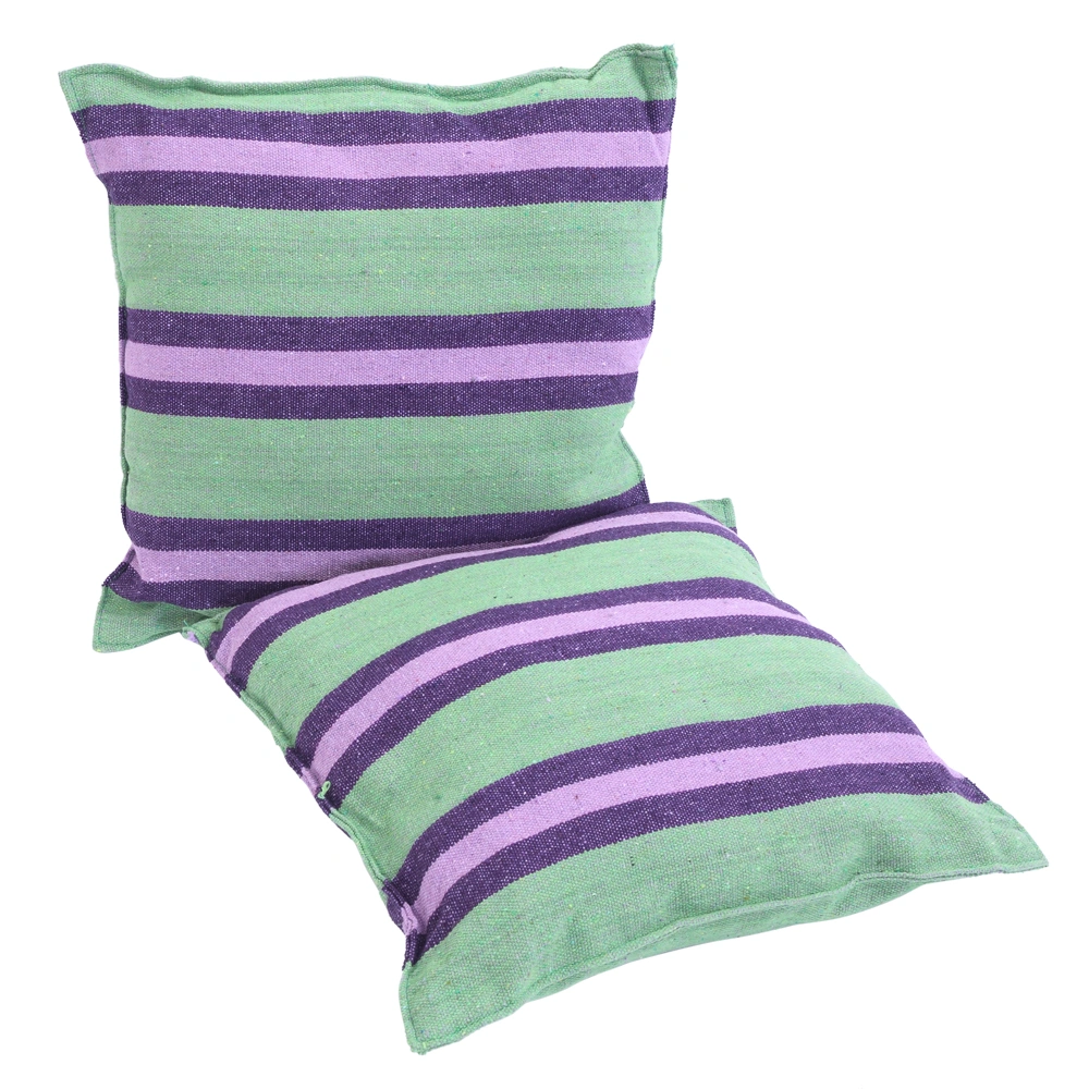 Distinctive Cotton Canvas Hanging Rope Chair with Pillows Green view 14