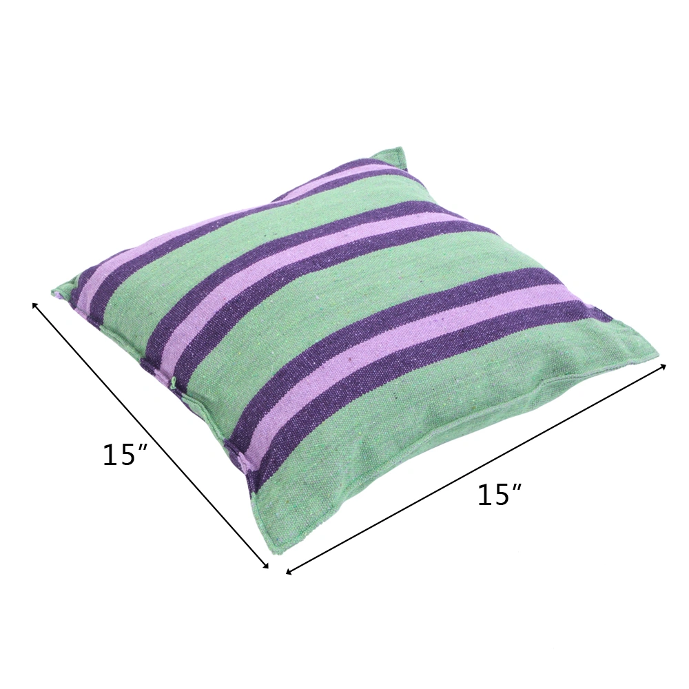 Distinctive Cotton Canvas Hanging Rope Chair with Pillows Green view 7