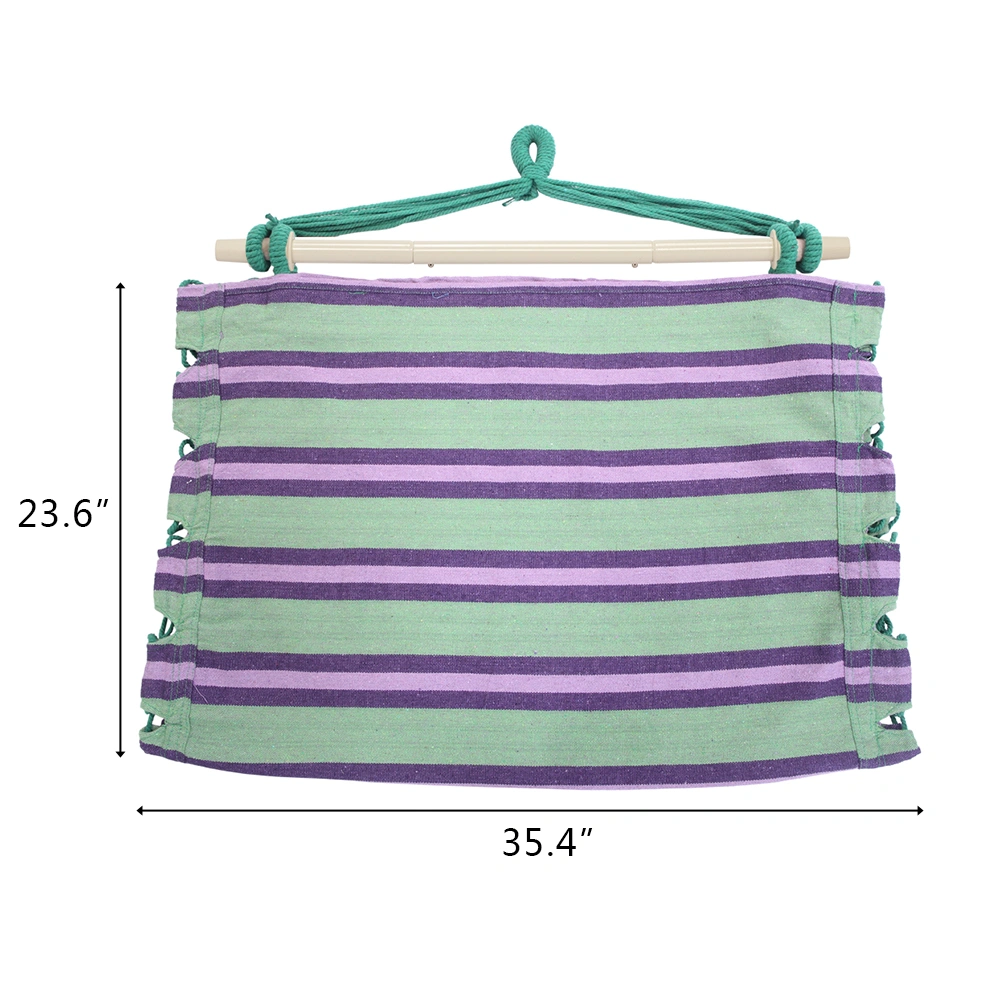 Distinctive Cotton Canvas Hanging Rope Chair with Pillows Green view 8