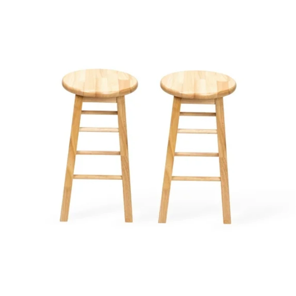 2-Pack 24" Backless Wood Counter Stools, Natural Finish (Shipment from Walmart) view 4