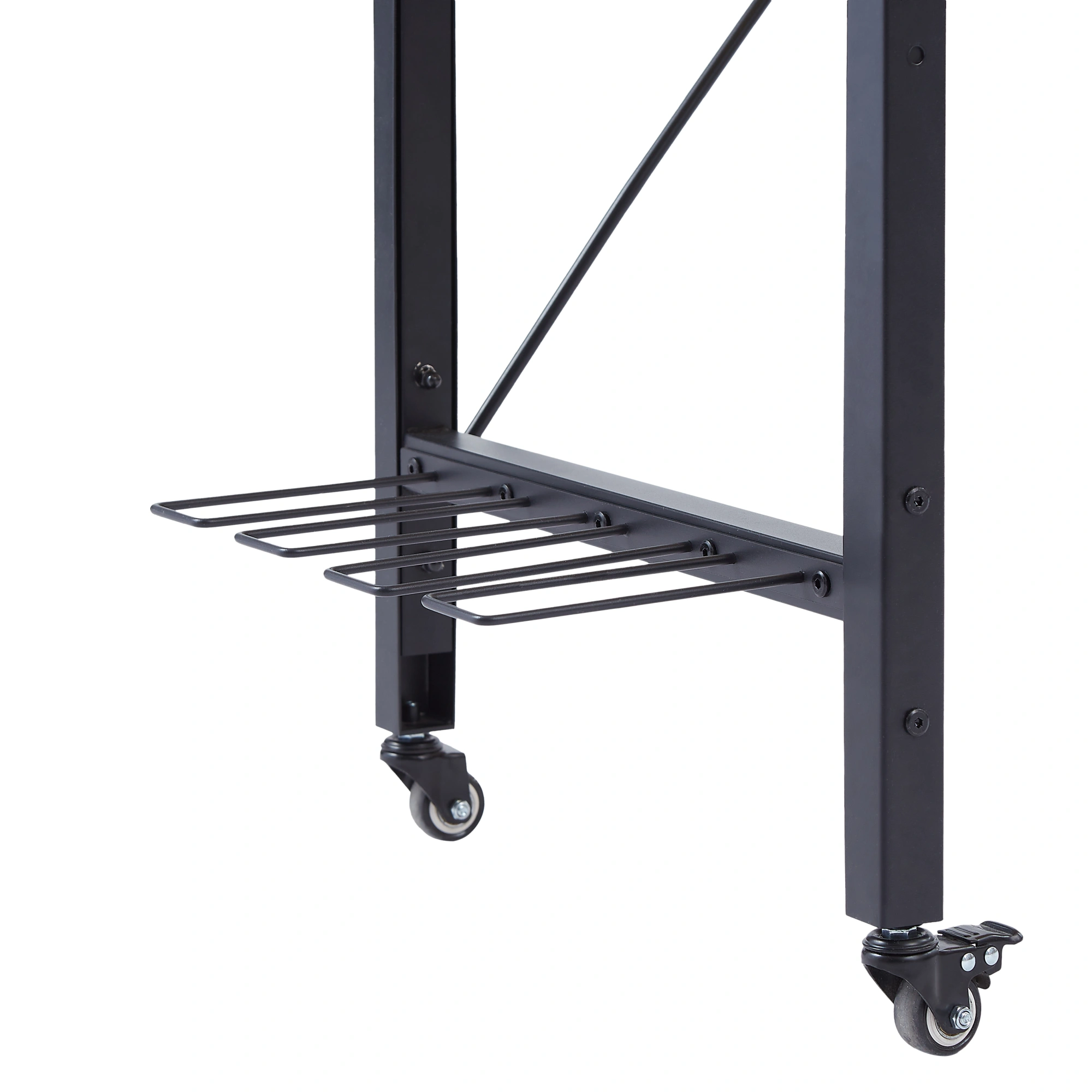 48'' Adjustable Workbench with Wheels, Heavy Duty Wooden Workstation 1600 lb, Pegboard, AC/USB Outlet, Hooks, Shelf for Garage Workshop view 13