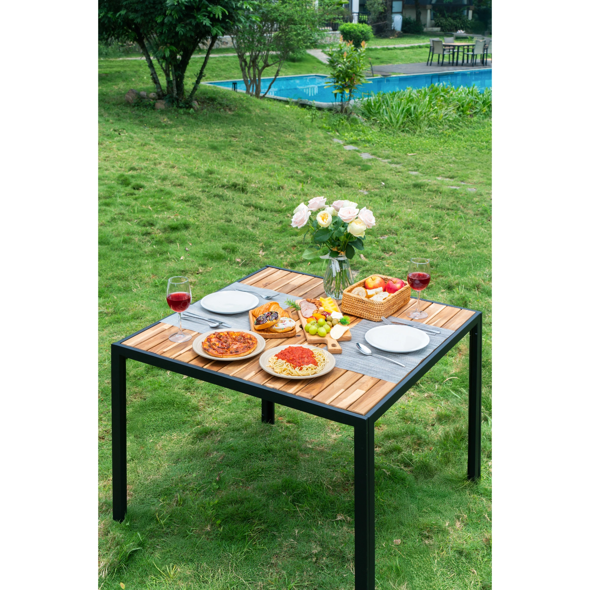 All Weather 5-Piece Patio Conversation Set Outdoor Garden Wicker Sofa Seating Cushion Included view 15