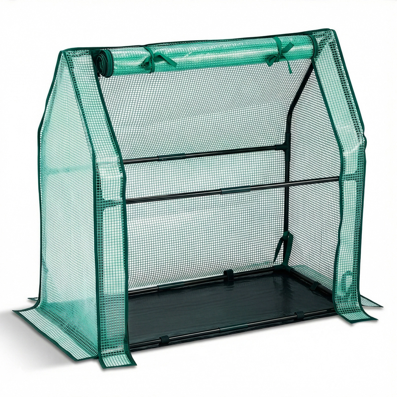 Mini Greenhouse with PE Cover, Indoor Outdoor Plant Gardening Green House for Garden Backyard, 36*18*33in, Green
