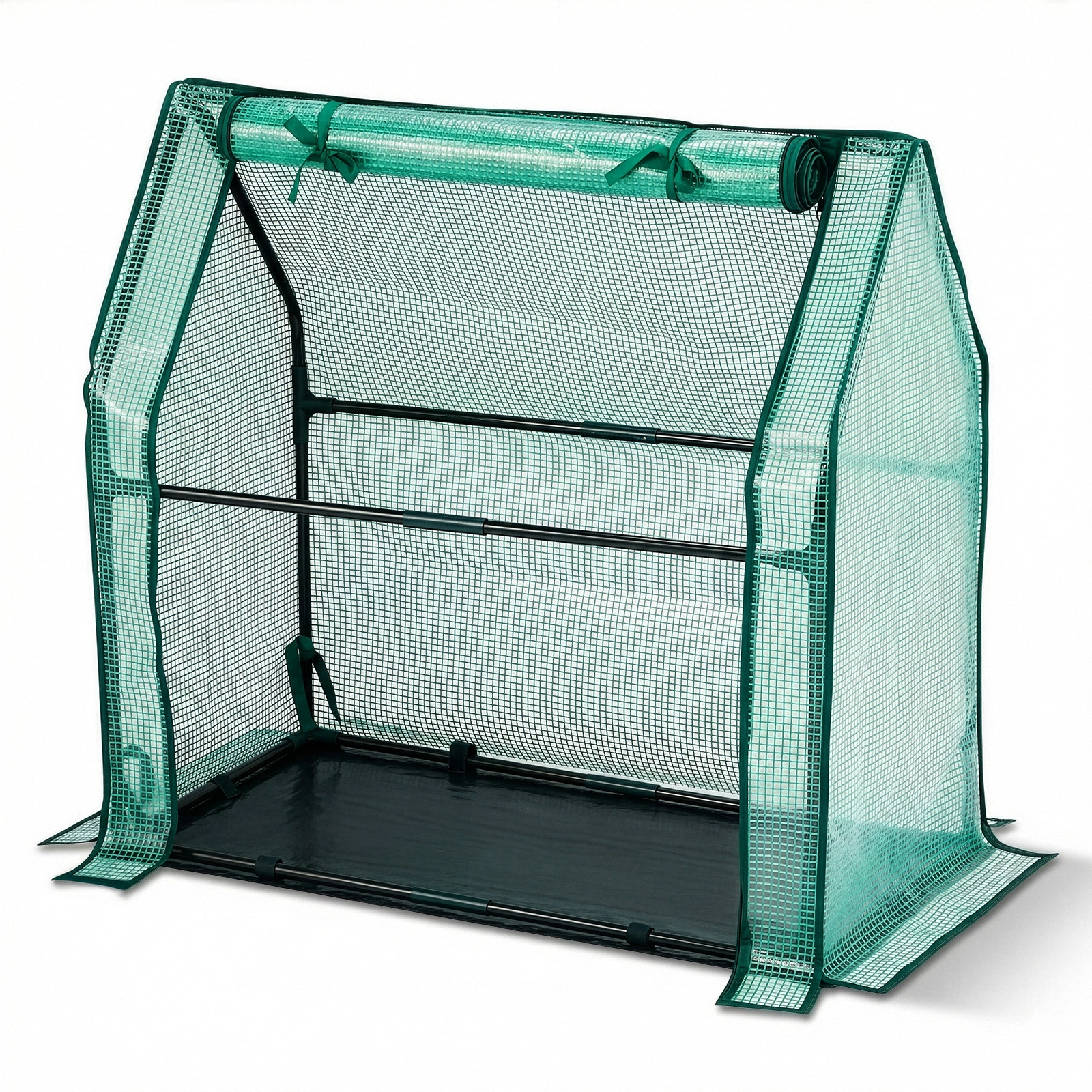 Mini Greenhouse with PE Cover, Indoor Outdoor Plant Gardening Green House for Garden Backyard, 36*18*33in, Green view 18