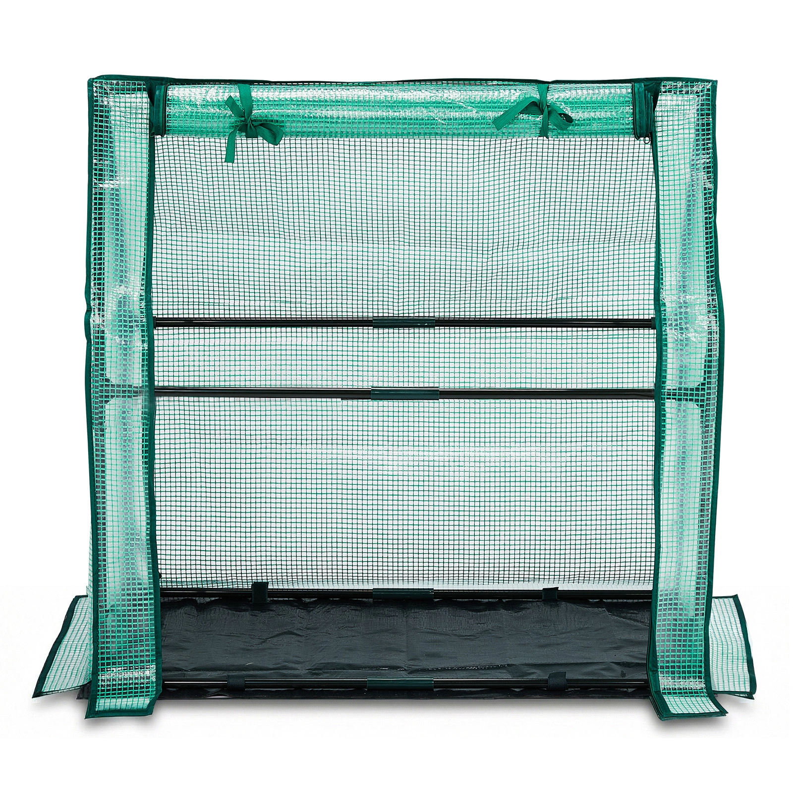 Mini Greenhouse with PE Cover, Indoor Outdoor Plant Gardening Green House for Garden Backyard, 36*18*33in, Green view 8