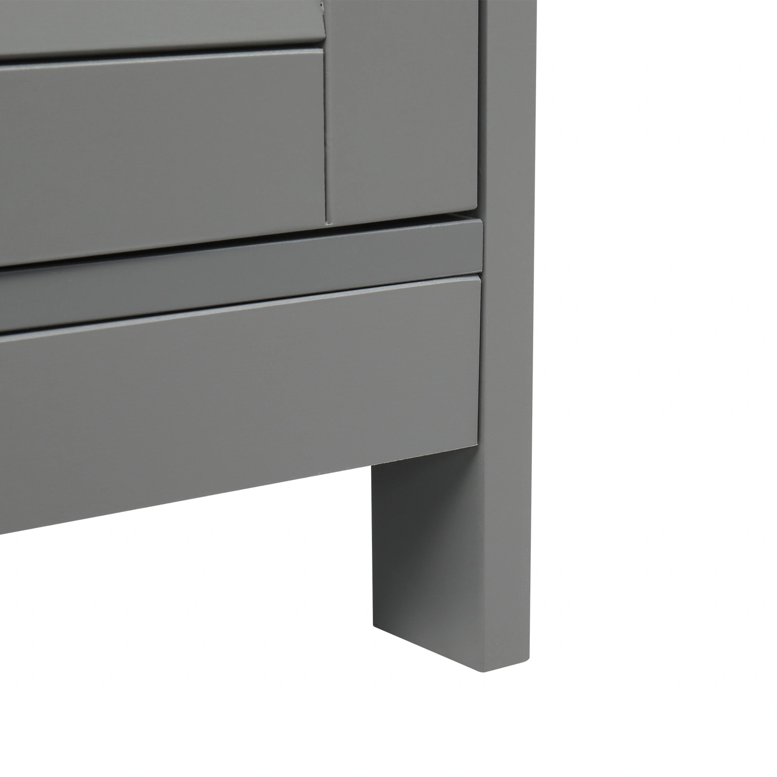 Modern Gray Double Shutter Door Bathroom Sink Cabinet, MDF Construction with Spray Paint Finish view 17