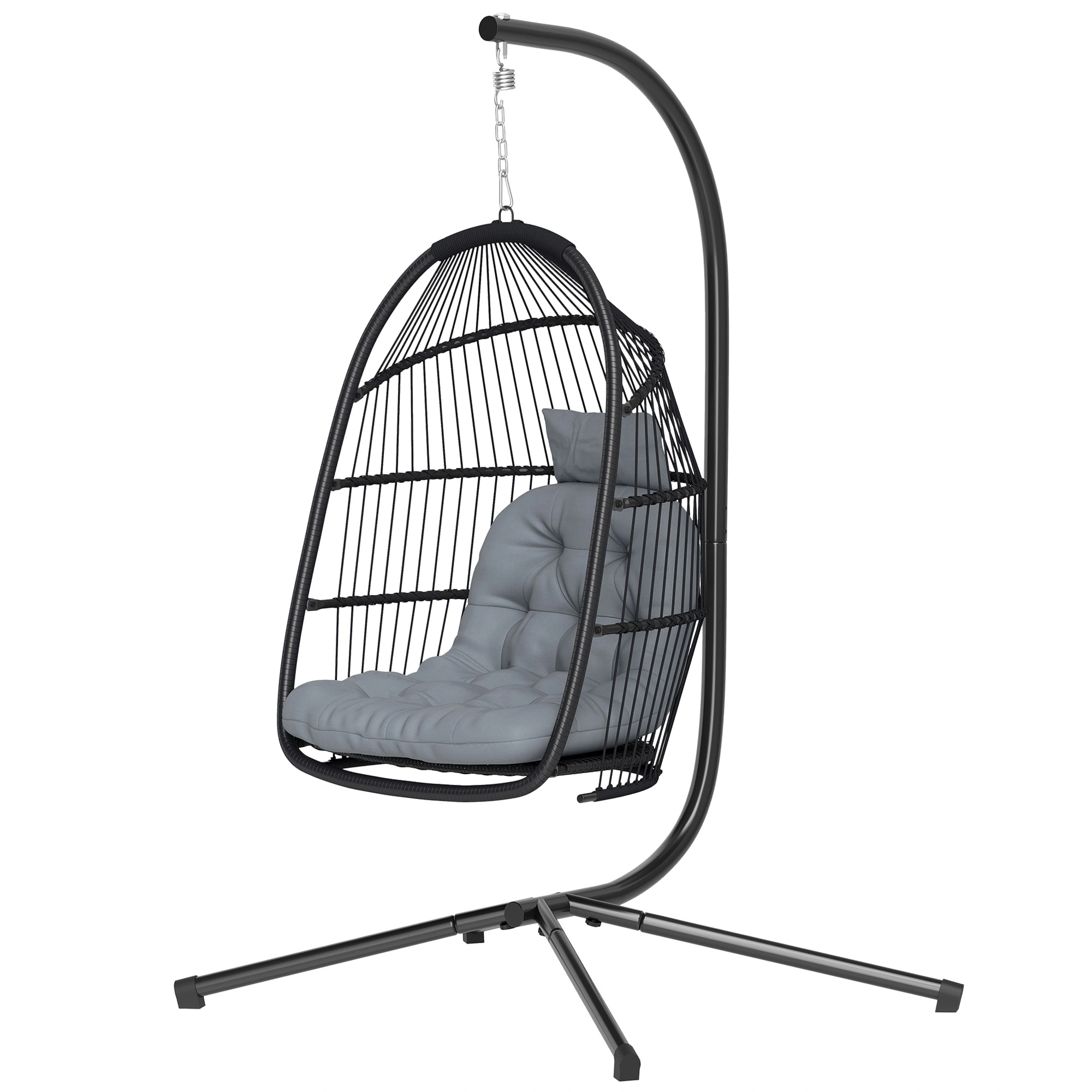 Hammock Chair with Stand Indoor Outdoor Portable Hanging Swing Seat view 3
