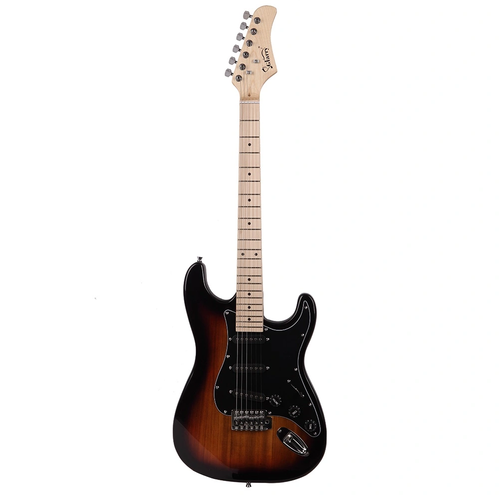 GST Stylish Electric Guitar Kit, Black Pickguard, Sunset Gradient Body with Complete Hardware, Ready to Assemble Guitar