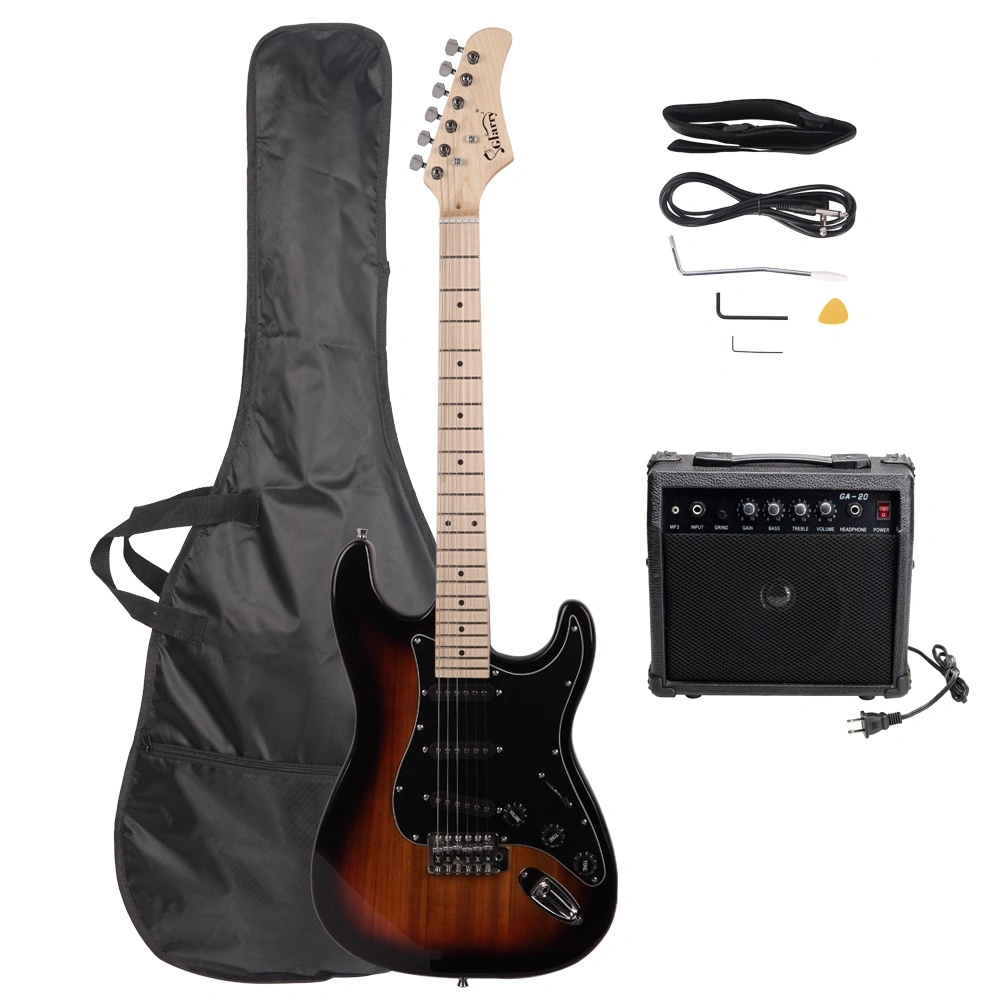 GST Stylish Electric Guitar Kit, Black Pickguard, Sunset Gradient Body with Complete Hardware, Ready to Assemble Guitar view 19
