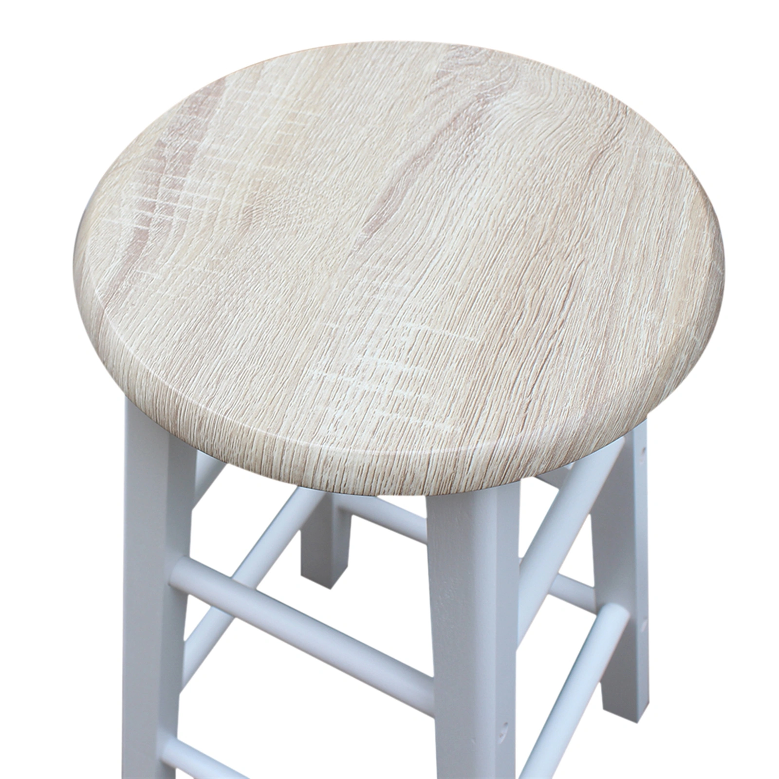 Foldable With Wooden Handle Semicircle Dining Cart With Round Stools White view 8