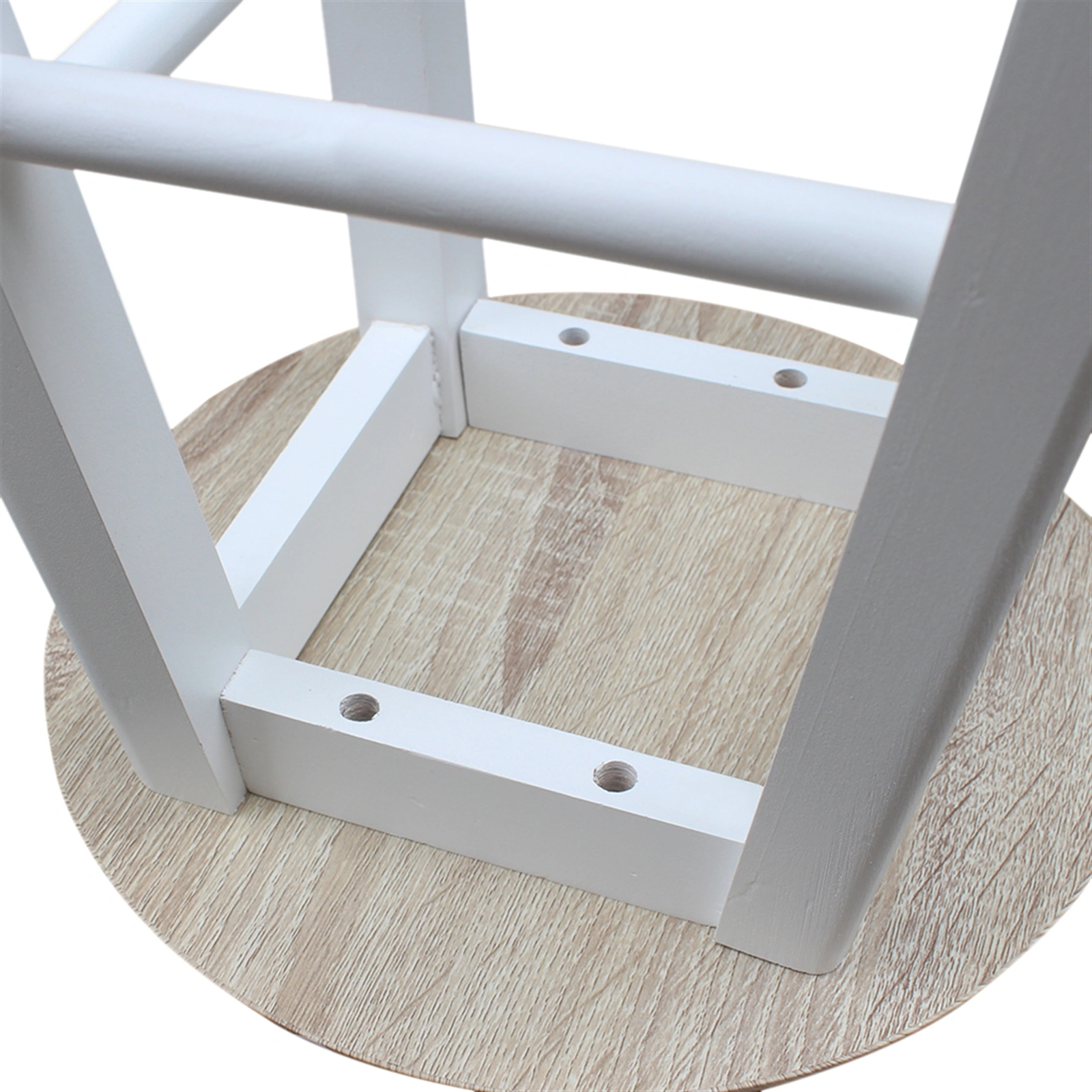 Foldable With Wooden Handle Semicircle Dining Cart With Round Stools White view 9