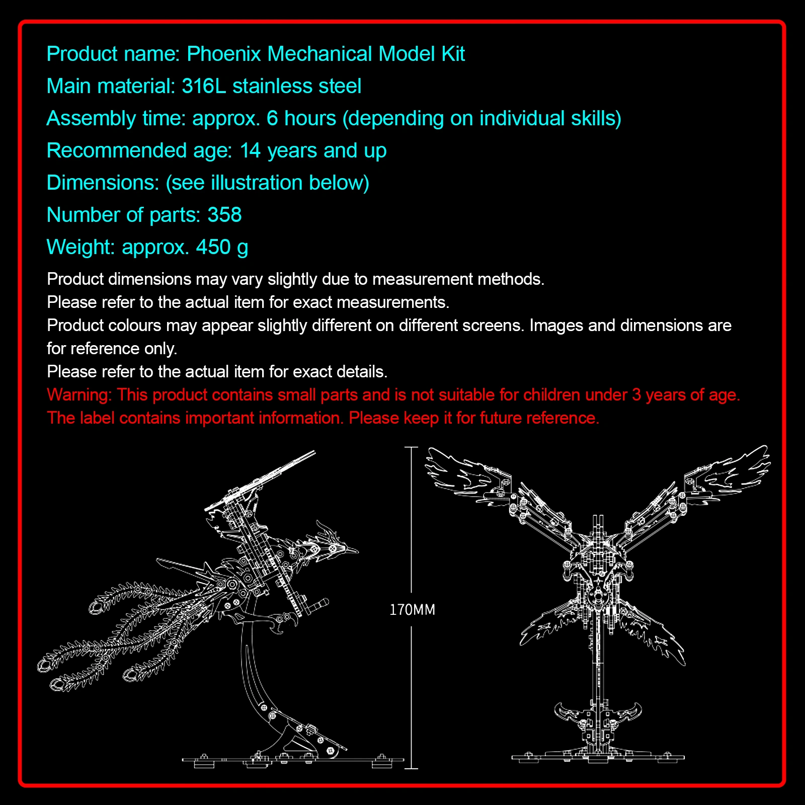 3D Metal Puzzle Mechanical Hornet Phoenix Ancient Dragon Kit DIY Assembly Model Collectible Gift view 2