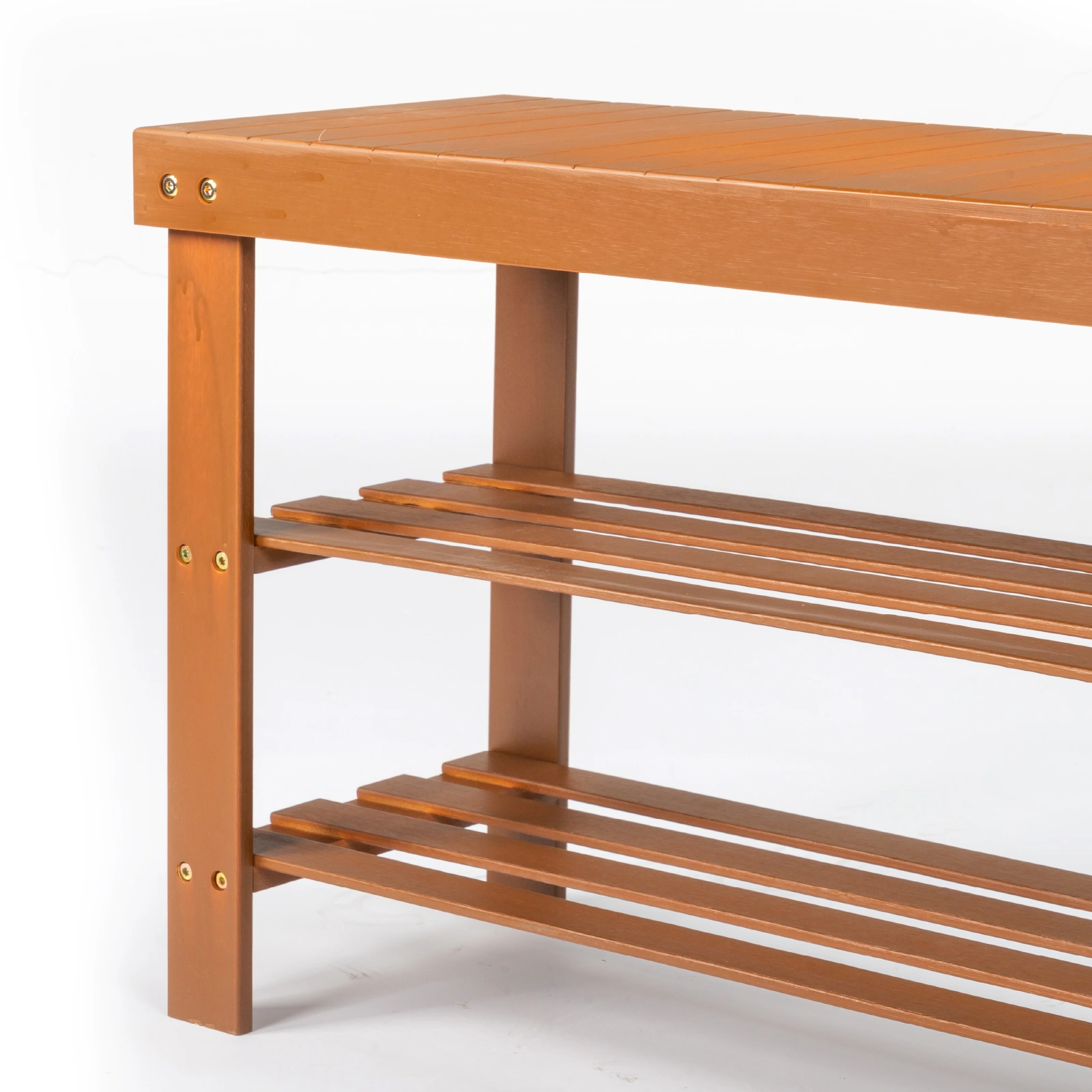 35.43"*11.02"*17.72" 3-Tier Bamboo Shoe Rack Walnut view 11