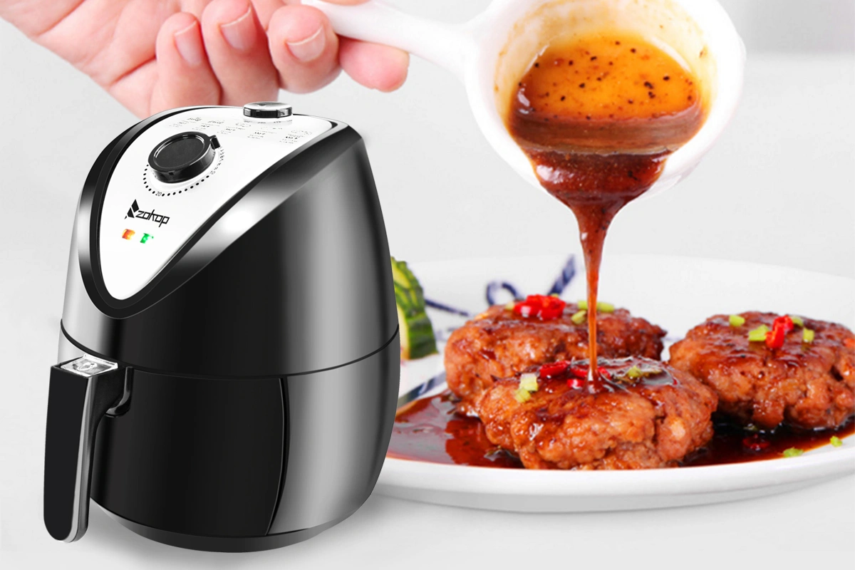 KAF1300P1 1500W 2.7QT/2.6L Electric Air Fryer, 220-240V 50/60Hz, Black, UK Plug, Digital Display view 3
