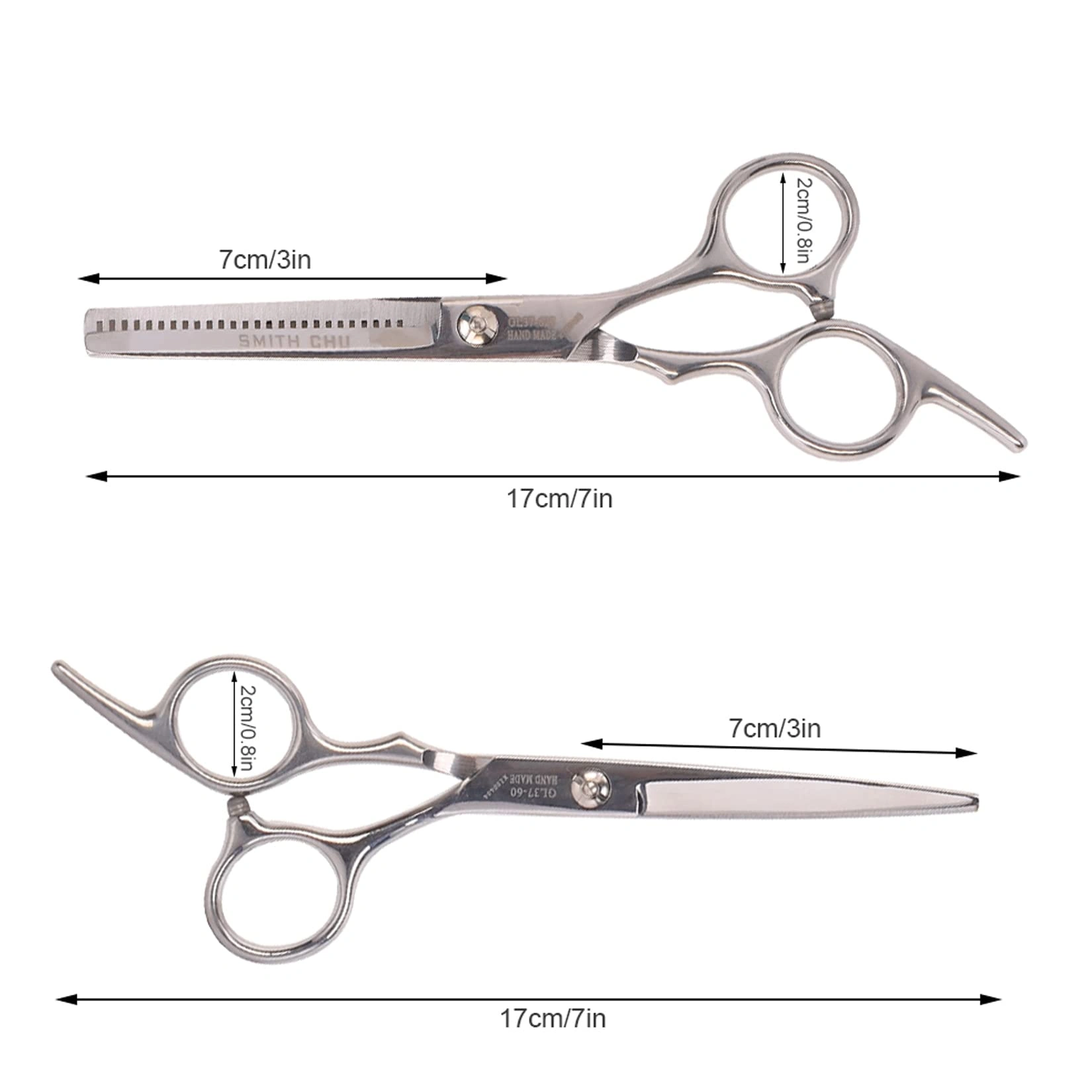 Hair Cutting Scissors Set, 6 Inch Hairdressing Thinning Shears for Hair Cutting for Women, Men, Kids - Silver view 2